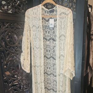 NWT ASTR Cream Ivory Lace Duster XS